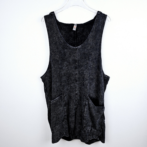 Mona B Black Sleeveless Hooded Romper Shorts - Picture 1 of 8